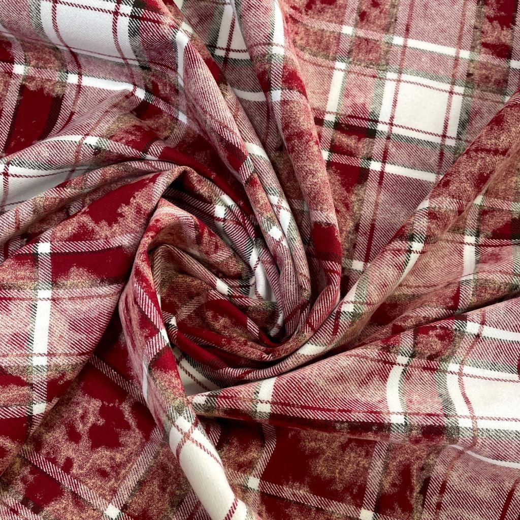 Рубашечная фланель в клетку бордо Рубашечная фланель в клетку бордо