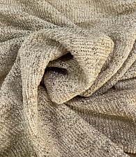 Трикотаж тонкая вязка серебро беж