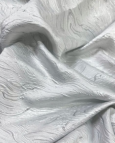 Жаккард белая\серебро волна