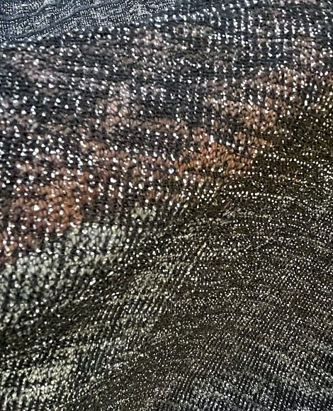 Трикотаж тонкая вязка серебро черный