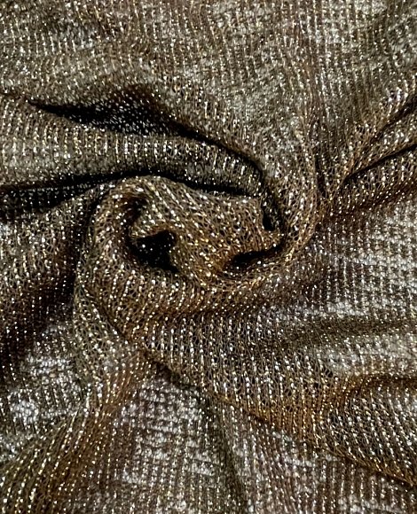 Трикотаж тонкая вязка серебро шоколад